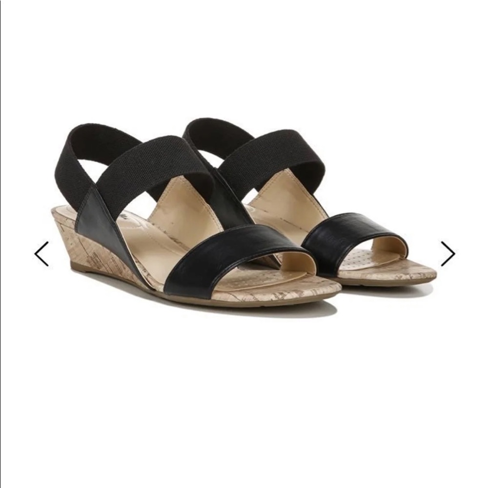 Black Wedge Sandals
